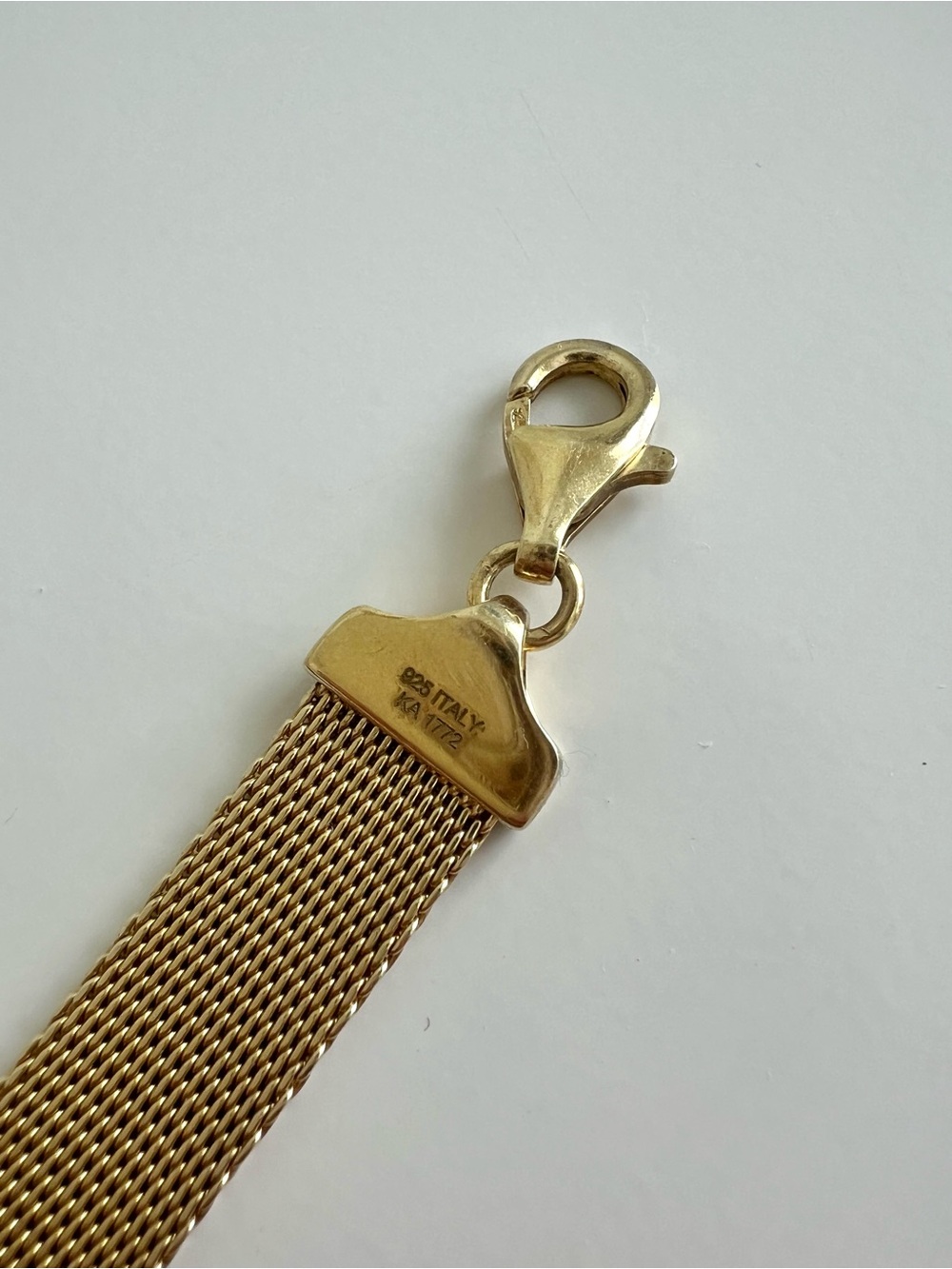 Vintage Gold Vermeil Plating over 925 Silver Mesh Milanese Style Bracelet - Picture 6 of 9